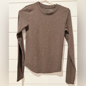 American Eagle Outfitters Chocolate Long Sleeve Tee